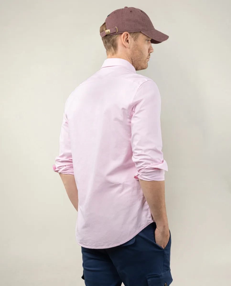 Camisa oxford de algodón rosa claro