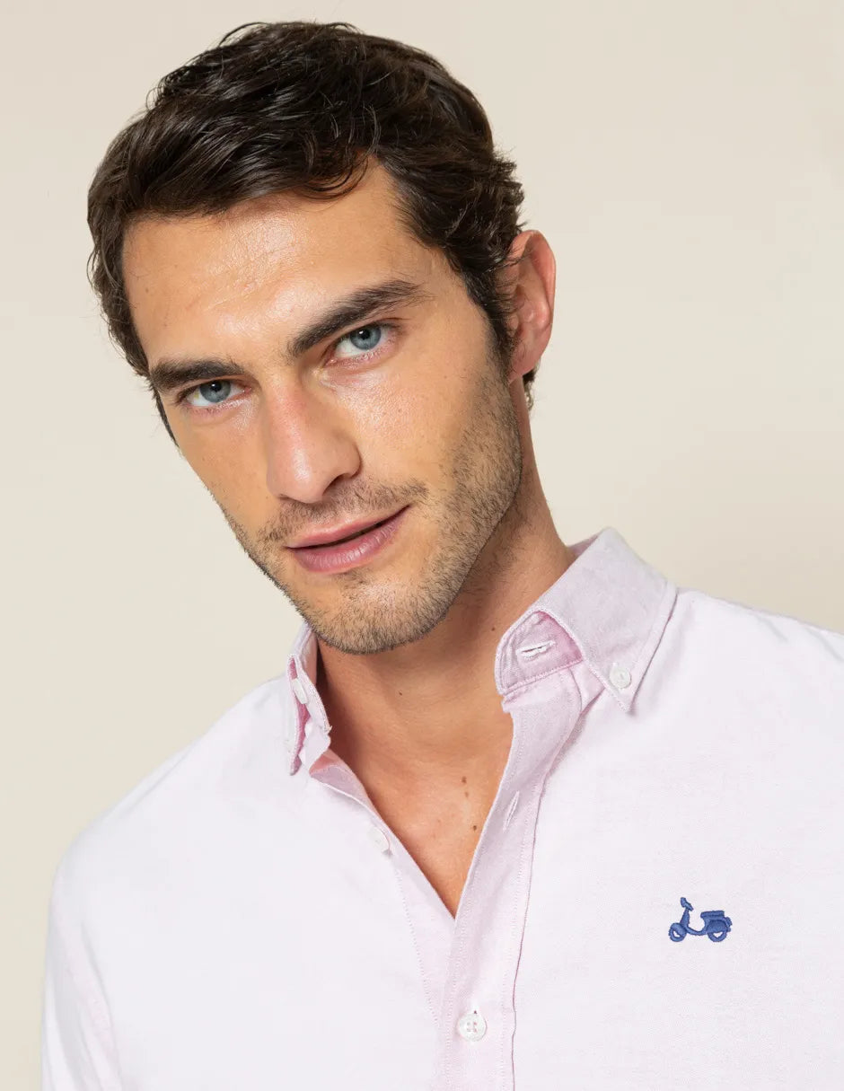 Camisa oxford rosa de hombre
