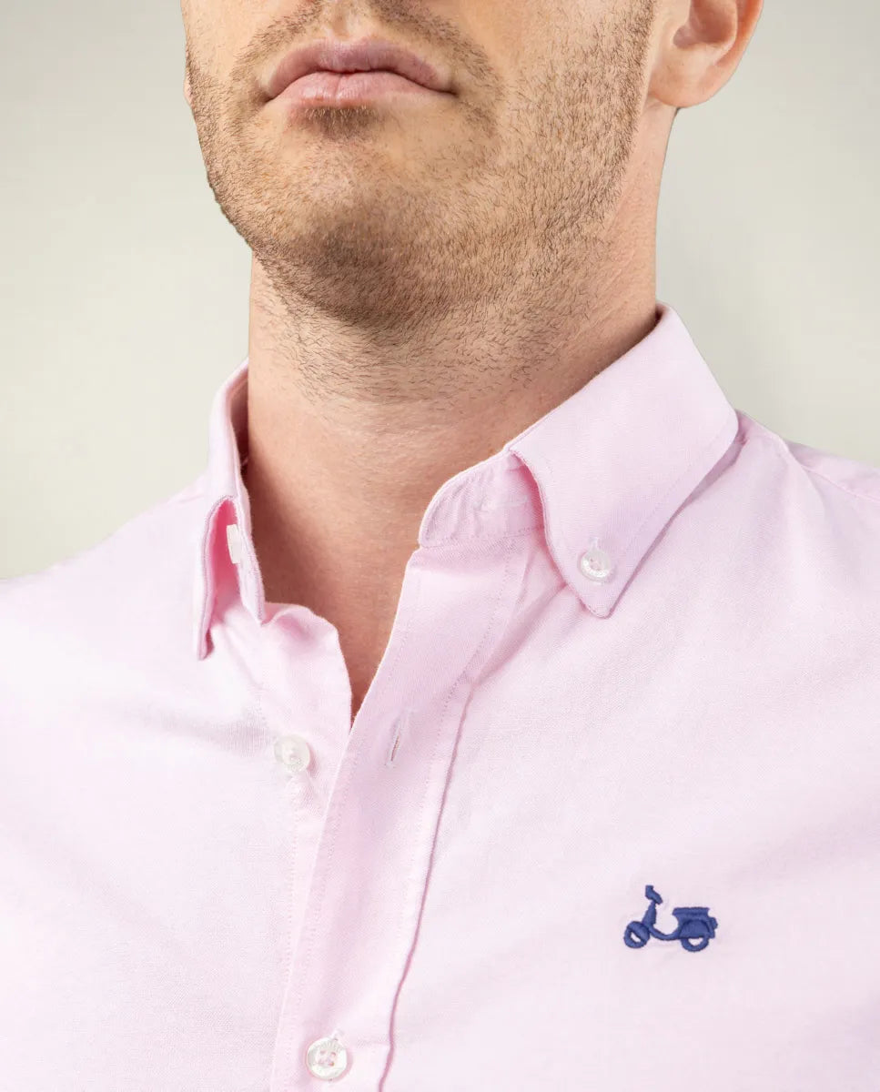 Camisa oxford de algodón rosa claro