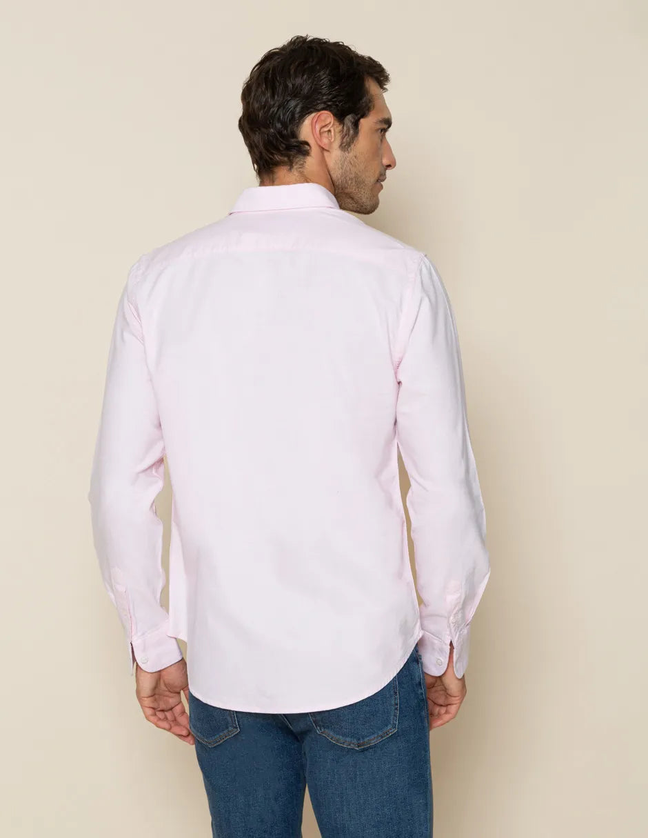 Camisa oxford rosa de hombre