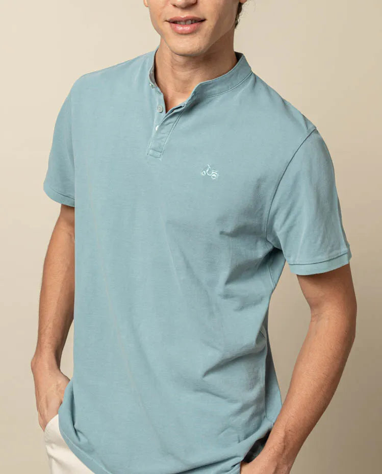 Polo mao azul grisáceo