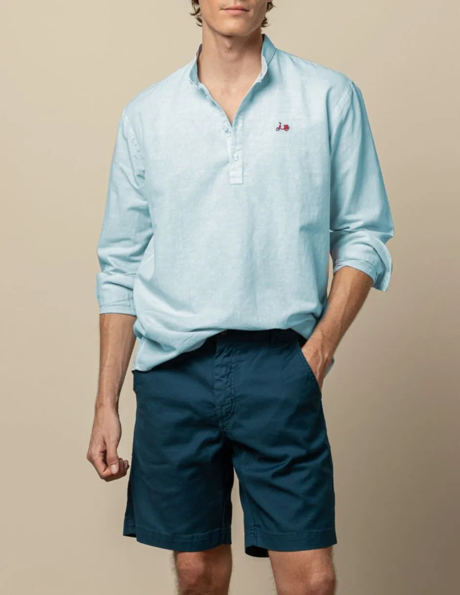 Camisa polera mao lissome li-co azul pastel