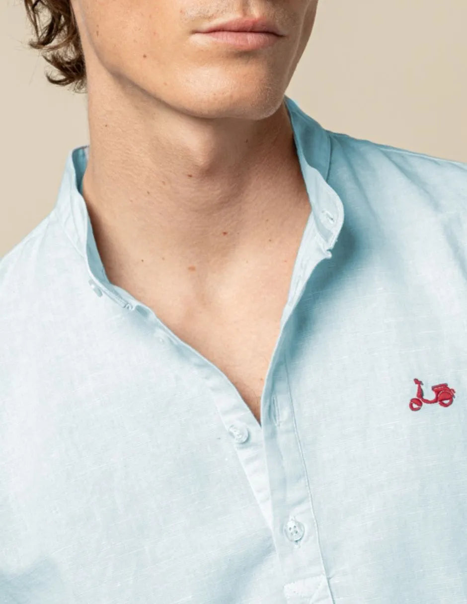 Camisa polera mao lissome li-co azul pastel