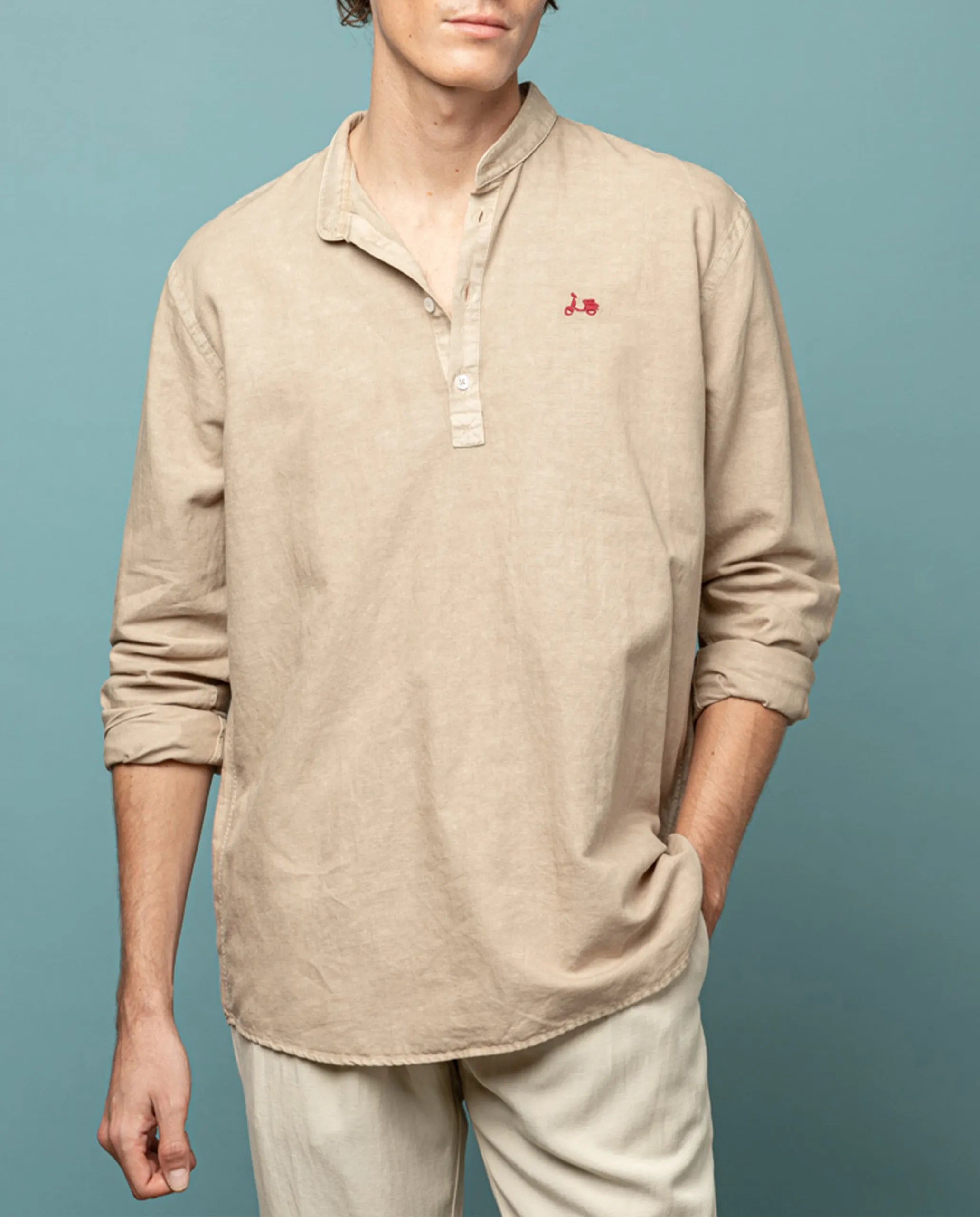 Camisa polera mao lissome li-co beige claro