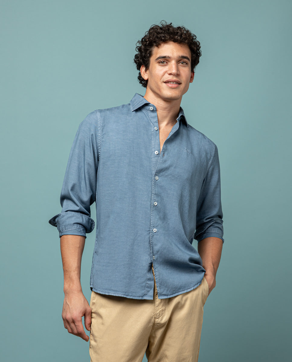 CAMISA FOREST TENCEL LINEN AZUL