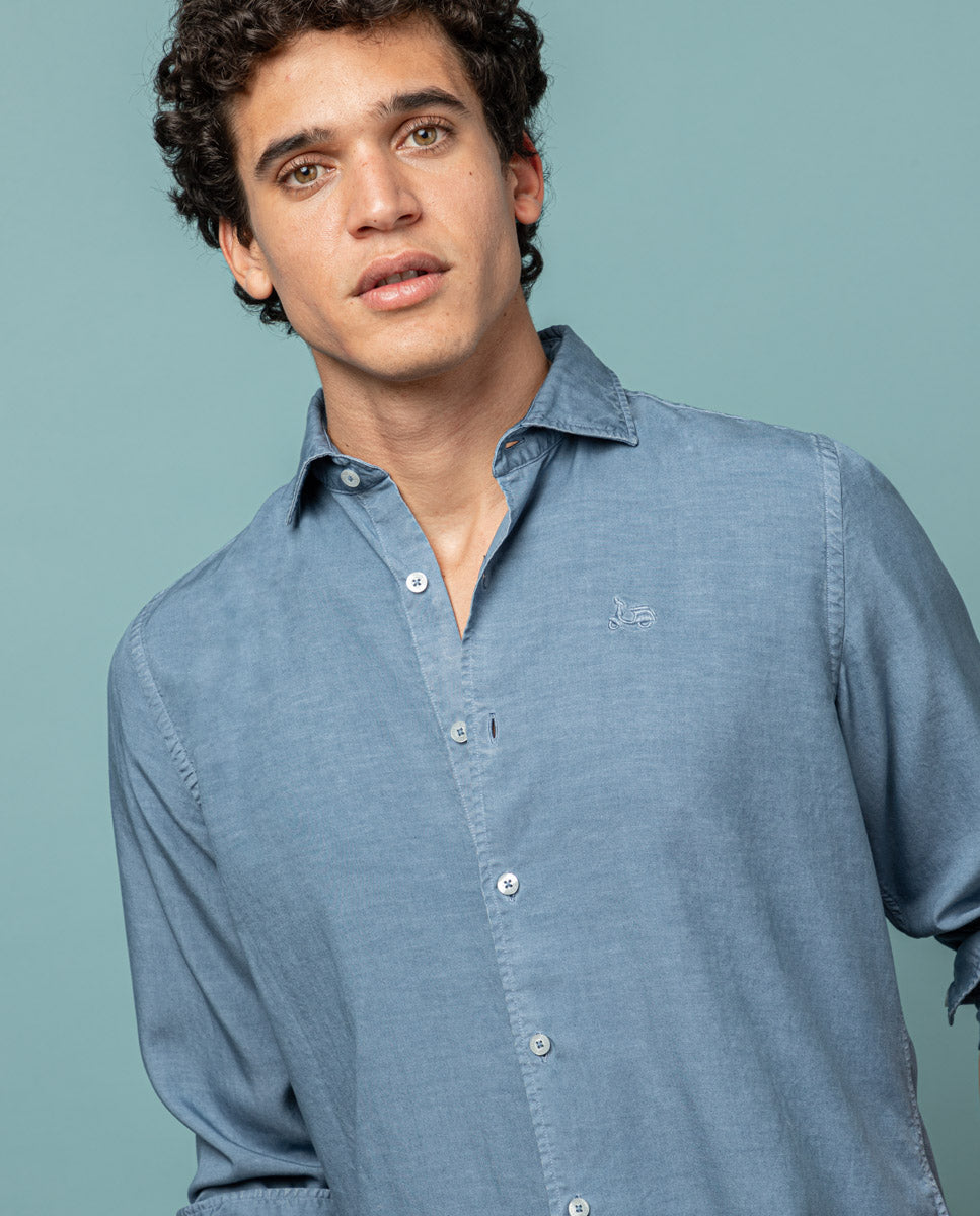 CAMISA FOREST TENCEL LINEN AZUL