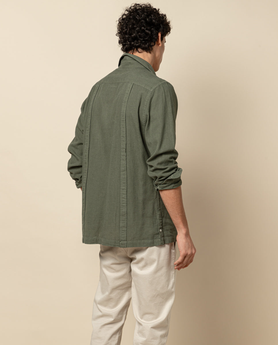 CAMISA GUAYABERA LI-CO VERDE OSCURO