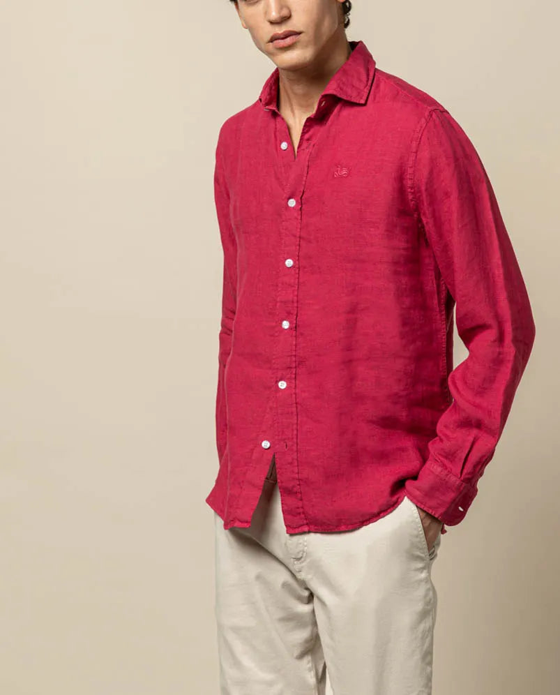Camisa linen cereza
