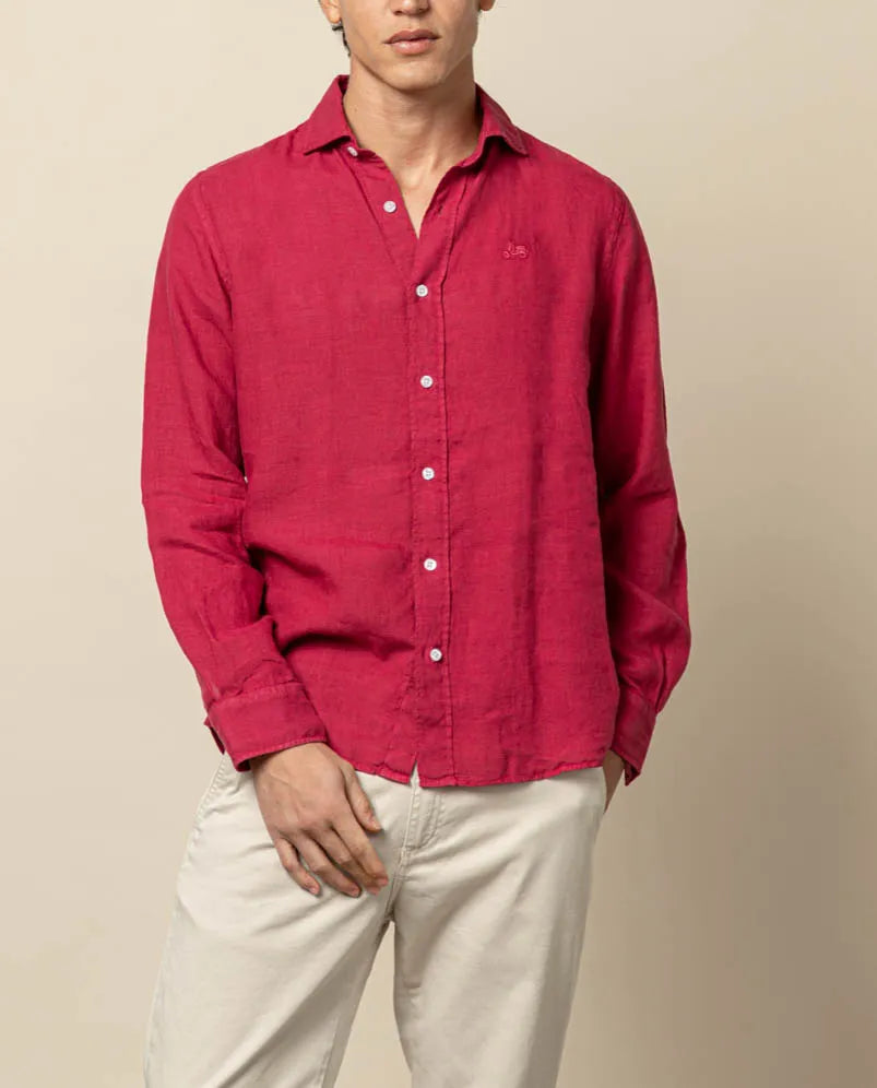Camisa linen cereza