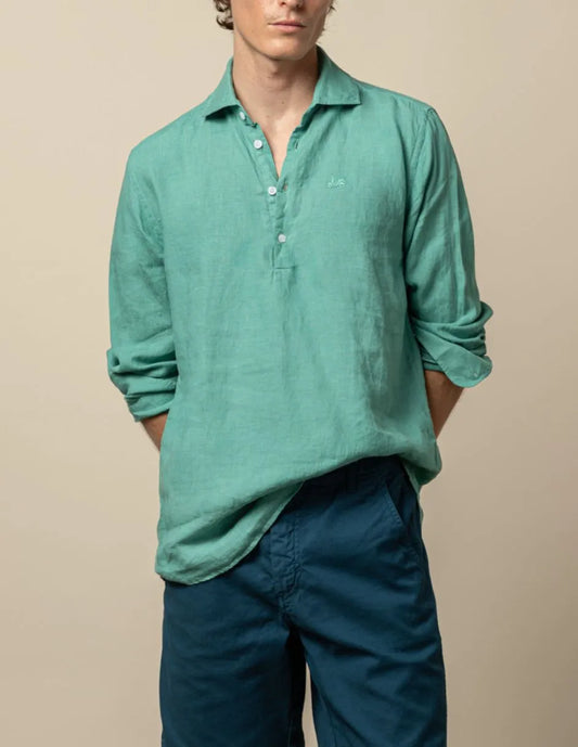 Camisa polera linen verde