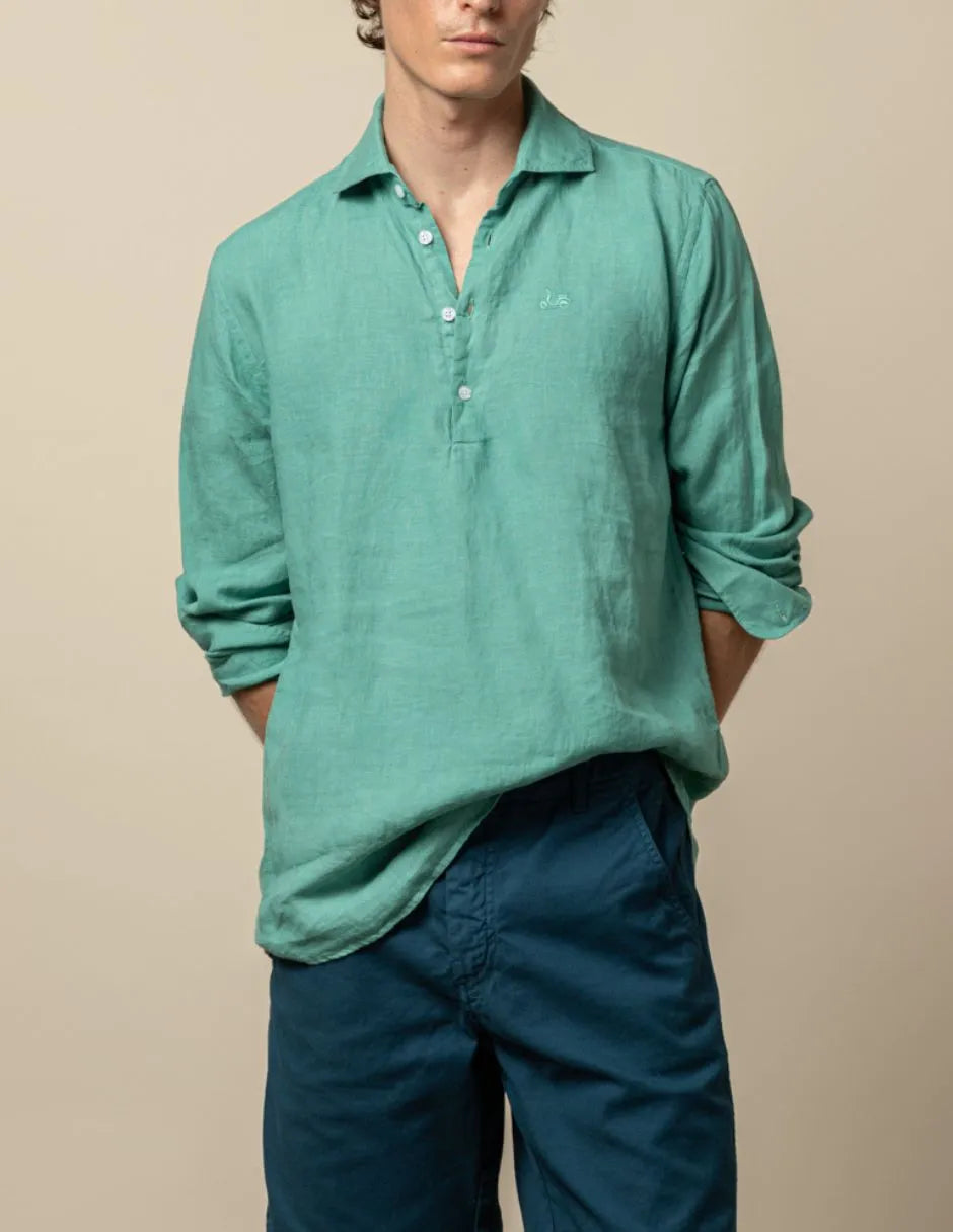 Camisa polera linen verde