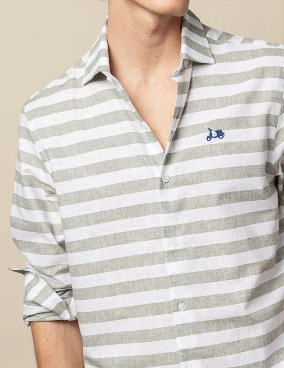 Camisa listrada verde