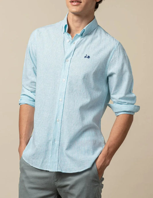 Camisa raya Biscay turquesa