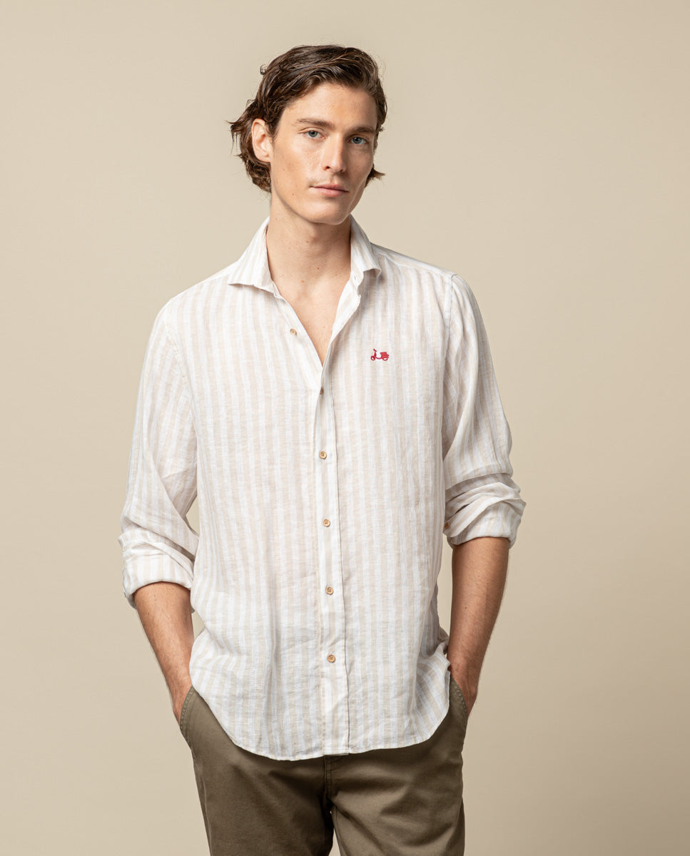 CAMISA SAND LINEN BEIGE