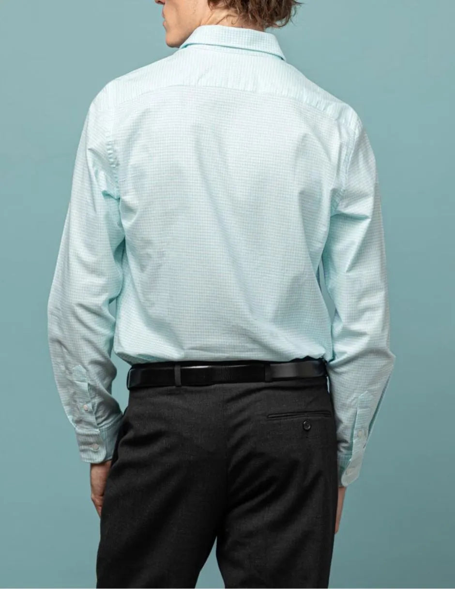 Camisa vichy verde agua
