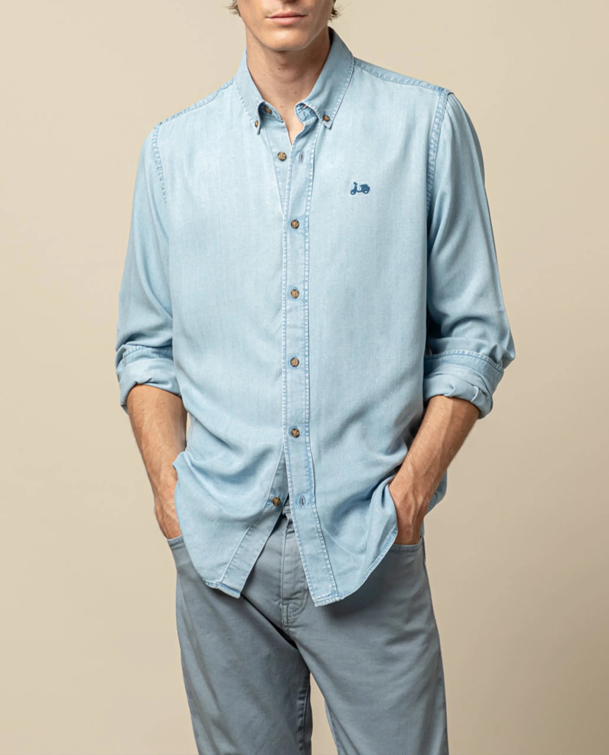Camisa tencel denim claro