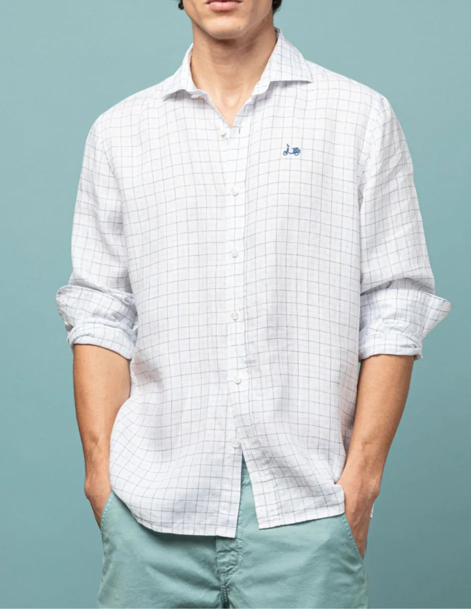Camisa beach linen azul