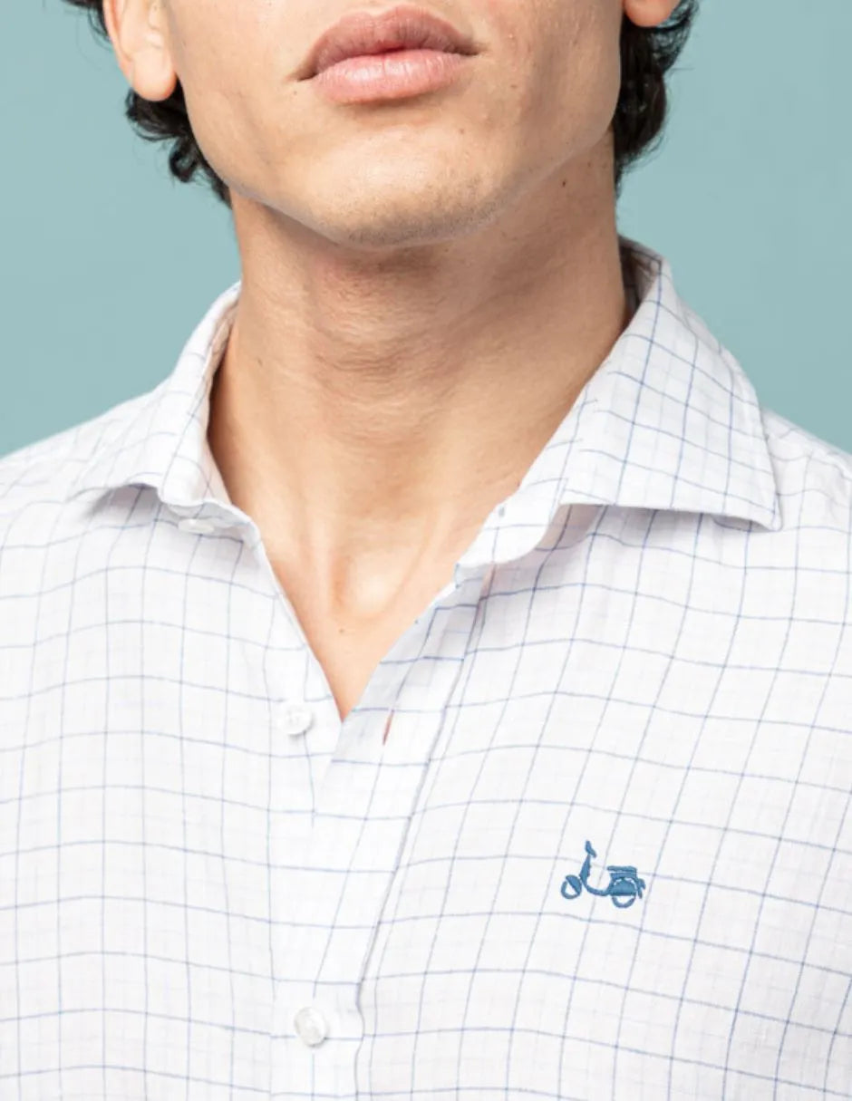 Camisa beach linen azul