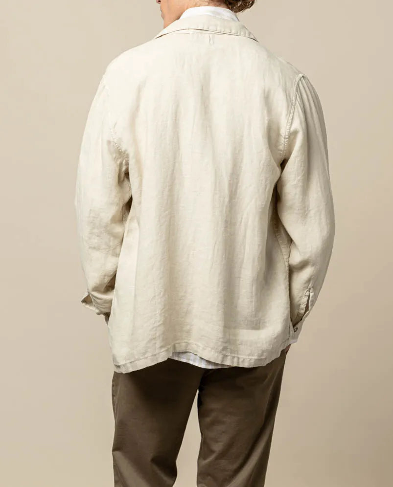 Sobrecamisa linen beige claro
