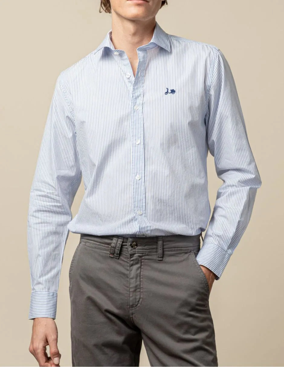 Camisa stripes celeste