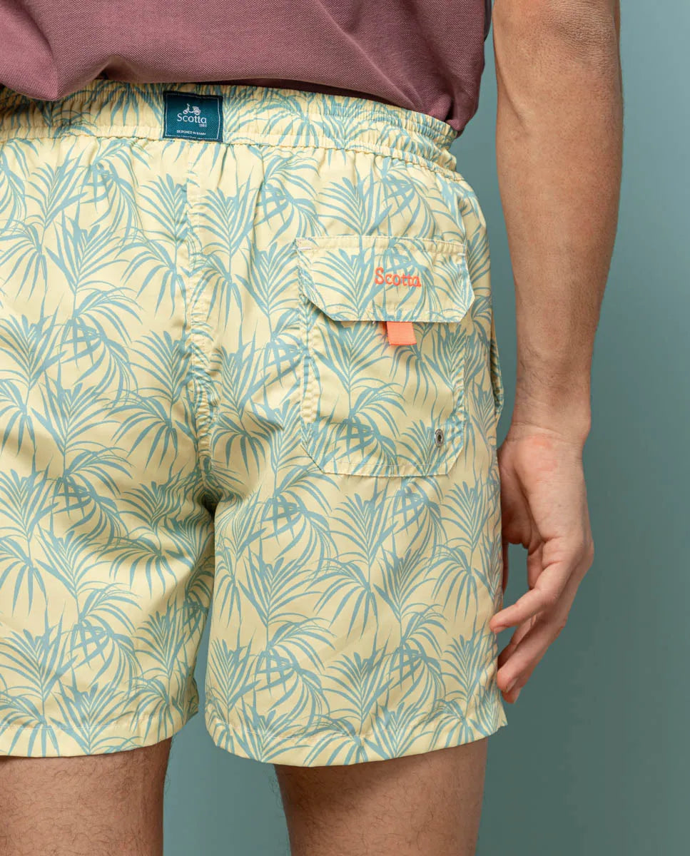 Bañador palms eco amarillo pastel | SCOTTA