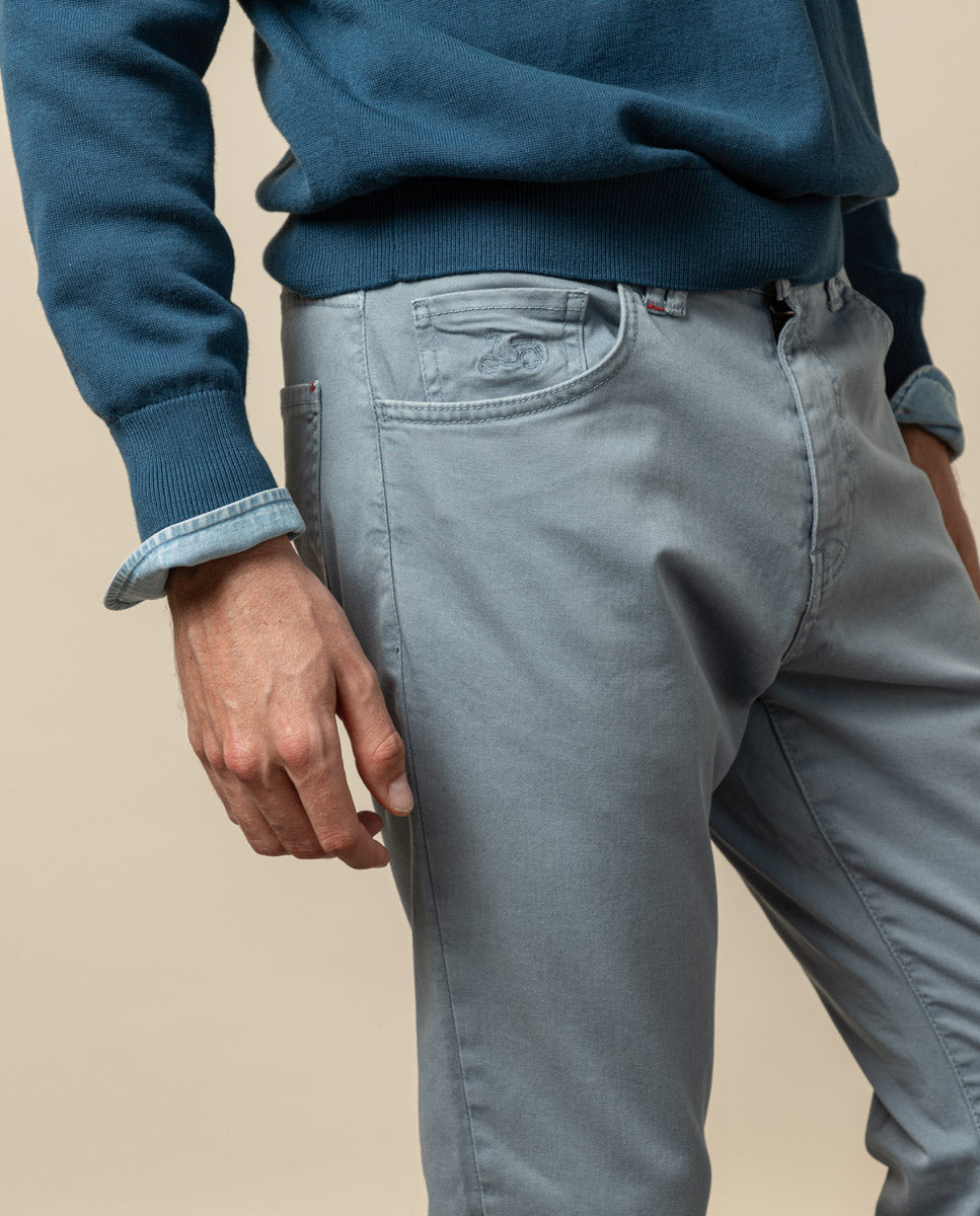 Pantalón cooper 5 bolsillos azul grisáceo