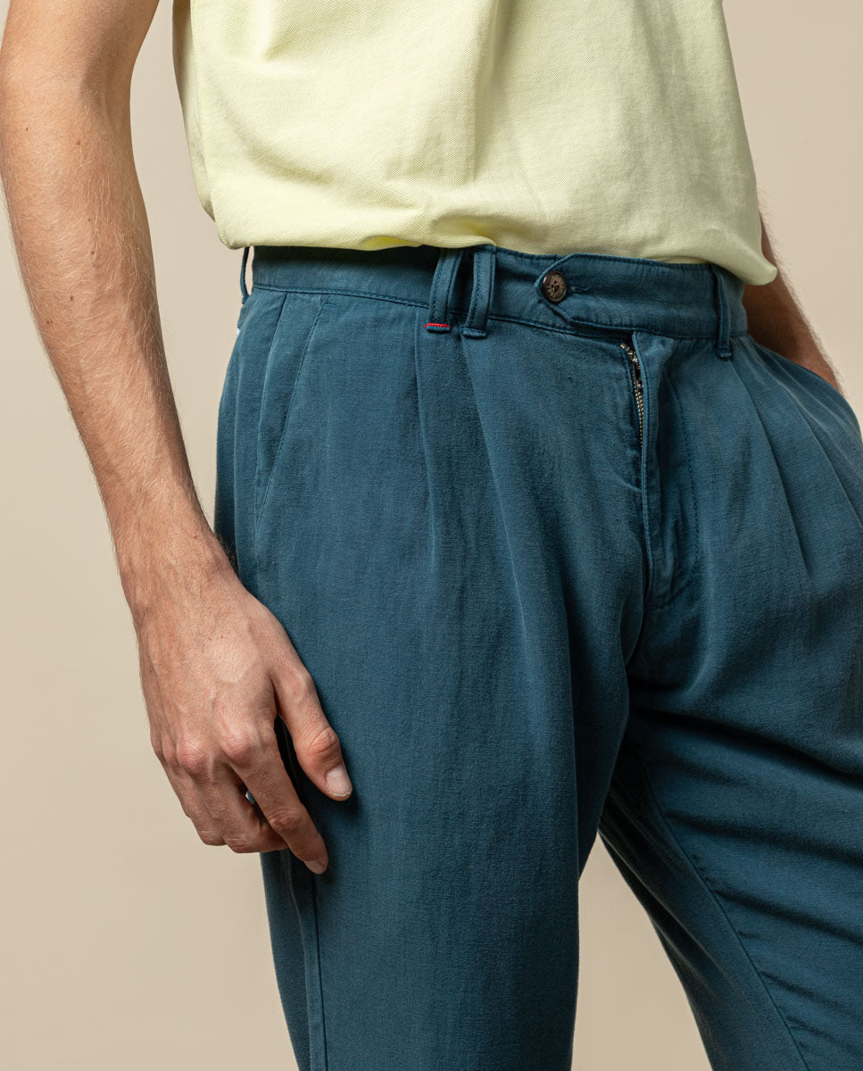 PANTALON DOBLE PINZA MARINO