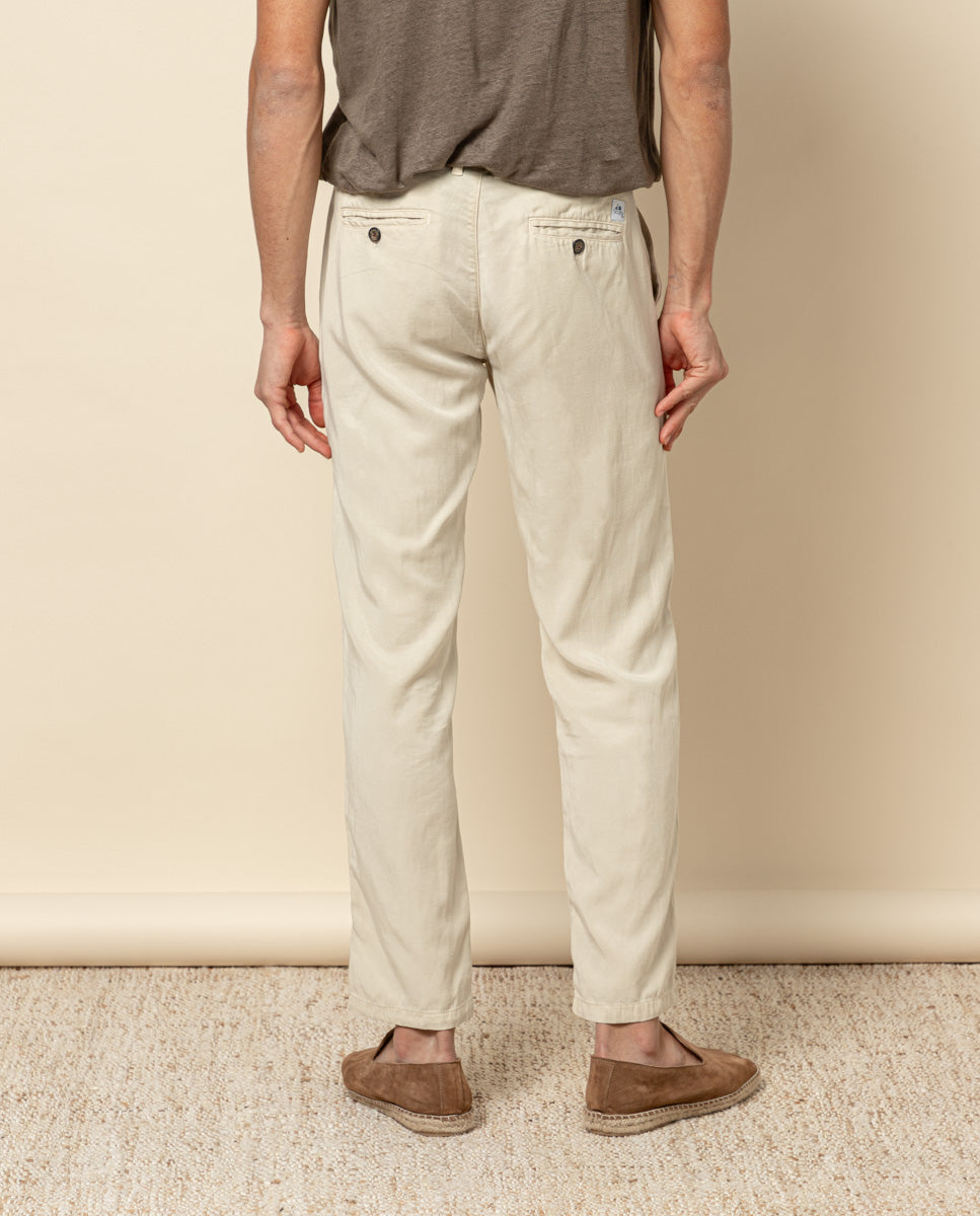 PANTALON DOBLE PINZA BEIGE CLARO