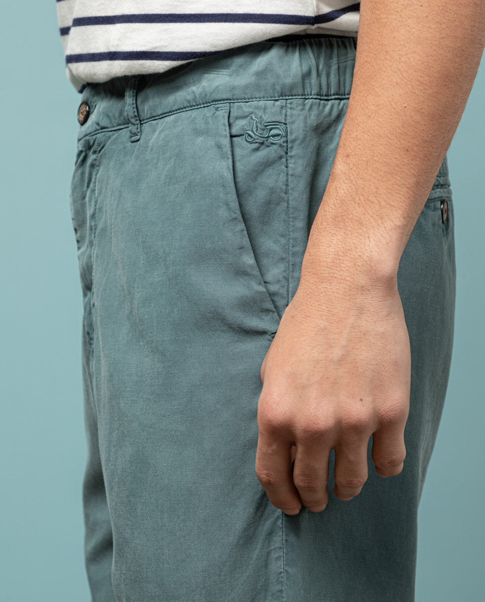 Calça de corrida azul-acinzentada tingida