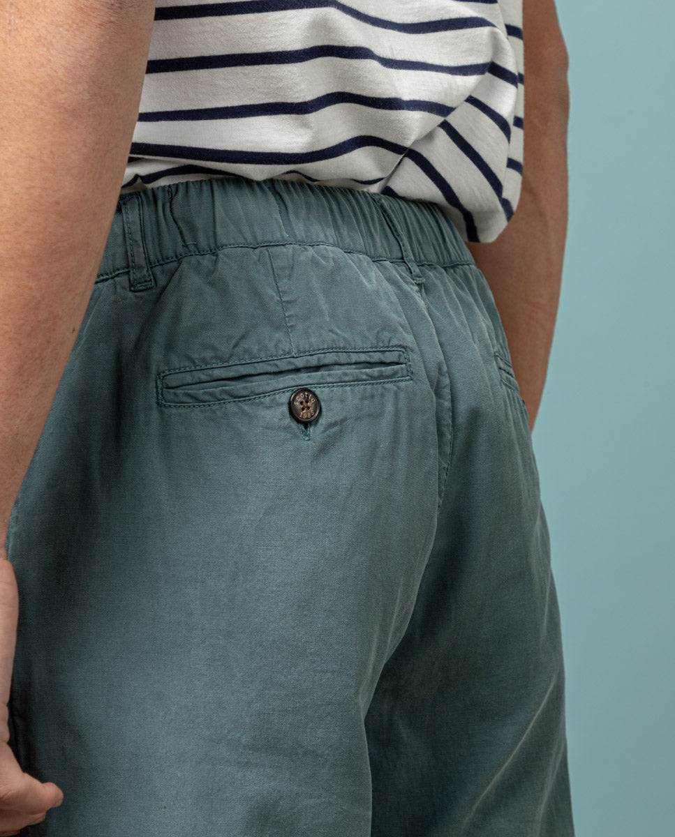 Calça de corrida azul-acinzentada tingida