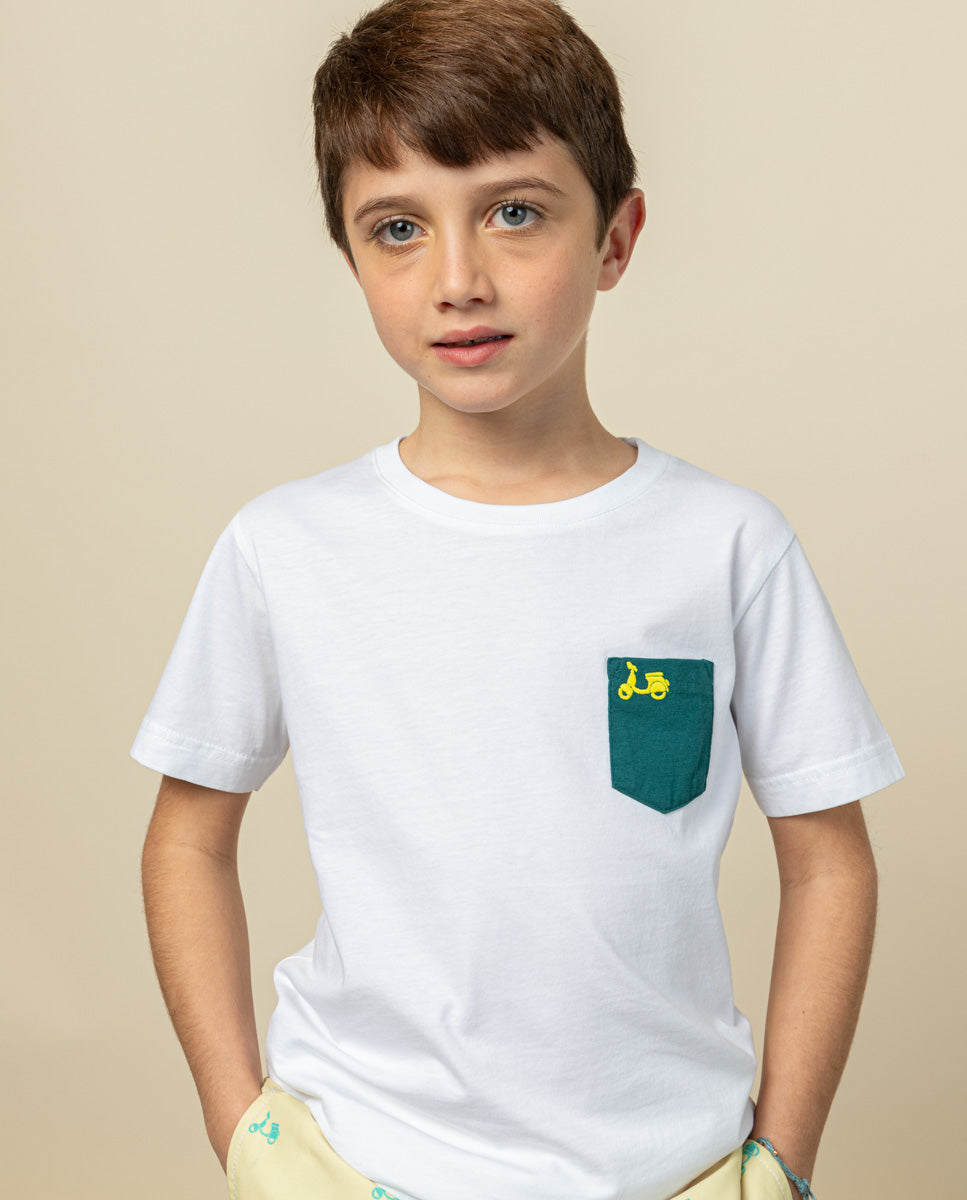 CAMISETA NIÑO POCKET TENT BLANCO