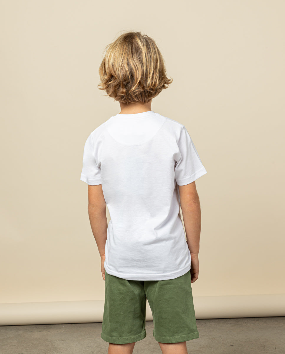 CAMISETA NIÑO LOGO CHENILLE BLANCO