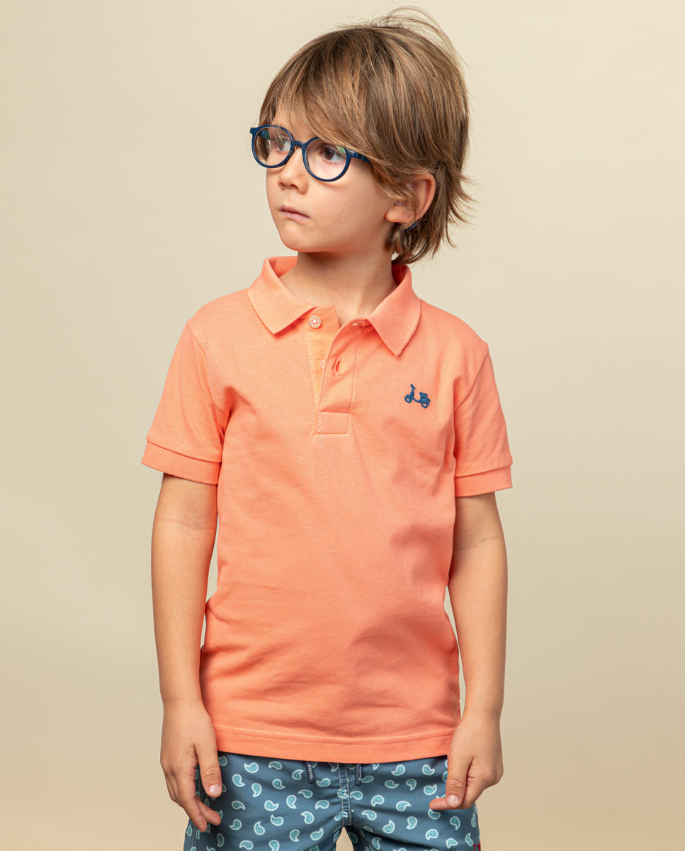 POLO NIÑO CLASSIC CORAL FLUOR