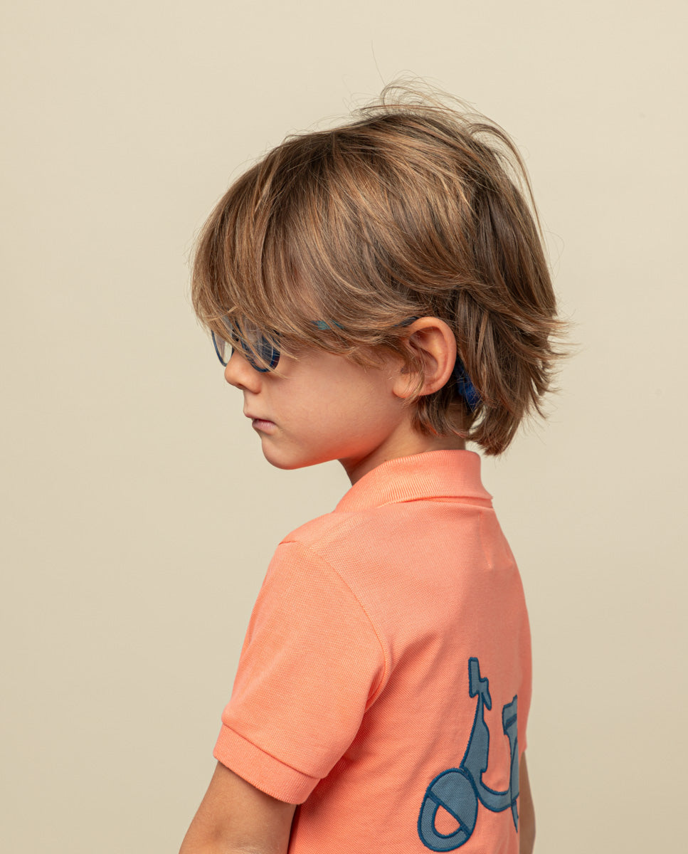 Polo niño classic coral flúor
