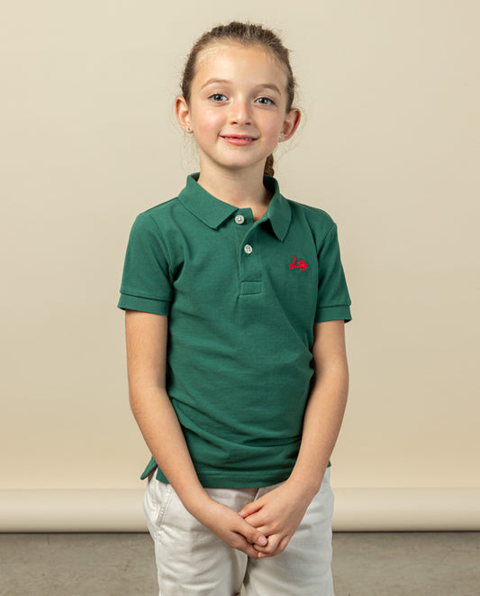 Polo niño classic verde flúor
