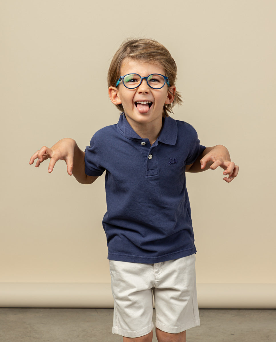 Polo niño garment denim oscuro