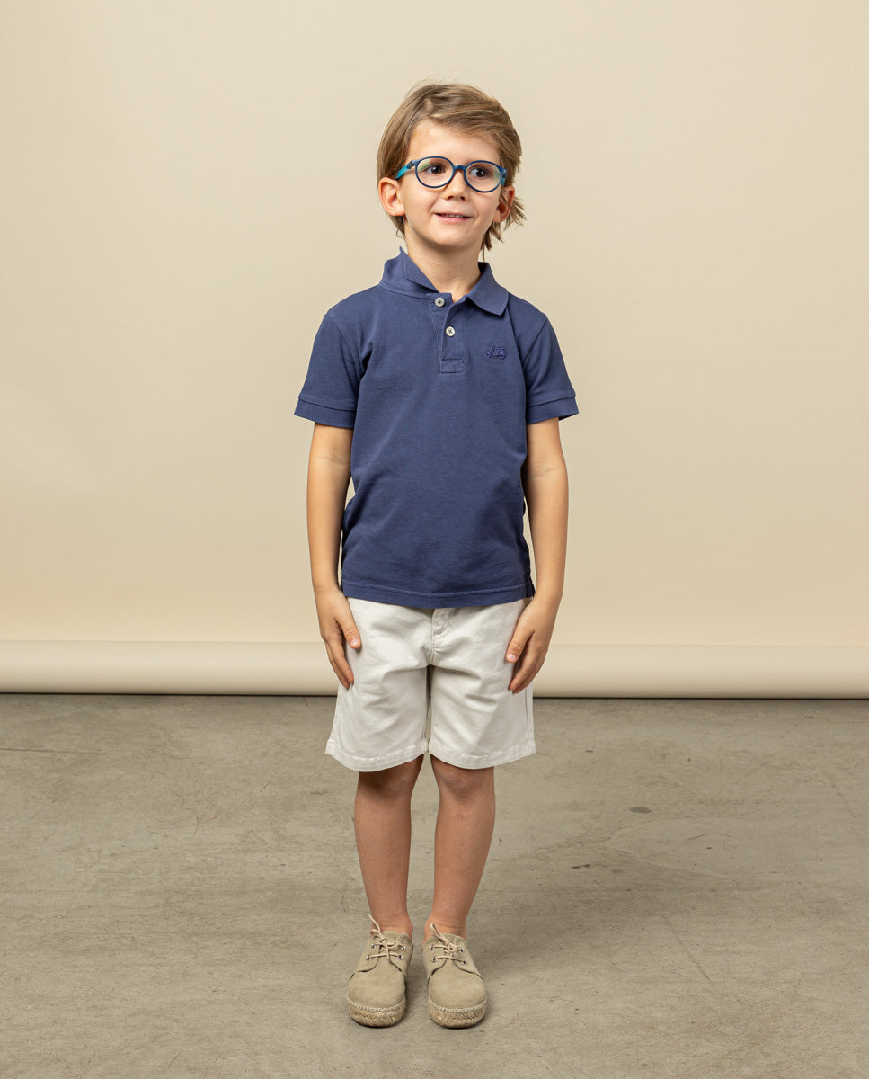 Polo niño garment denim oscuro