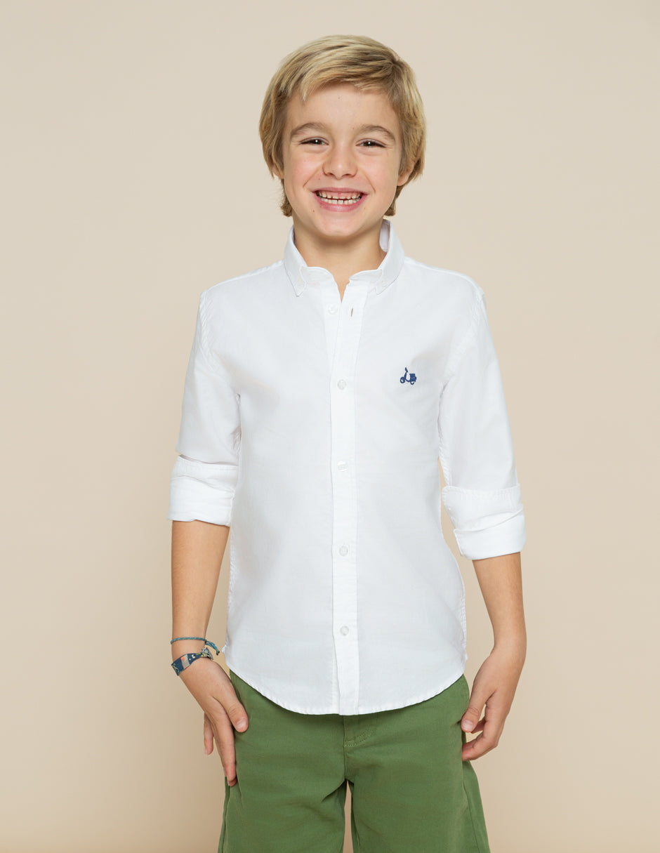 Camisa niño oxford blanco