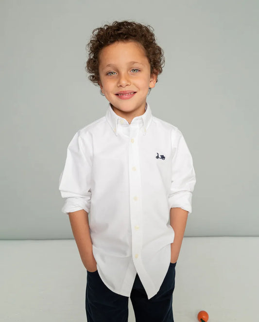 Camisa de niño oxford blanca