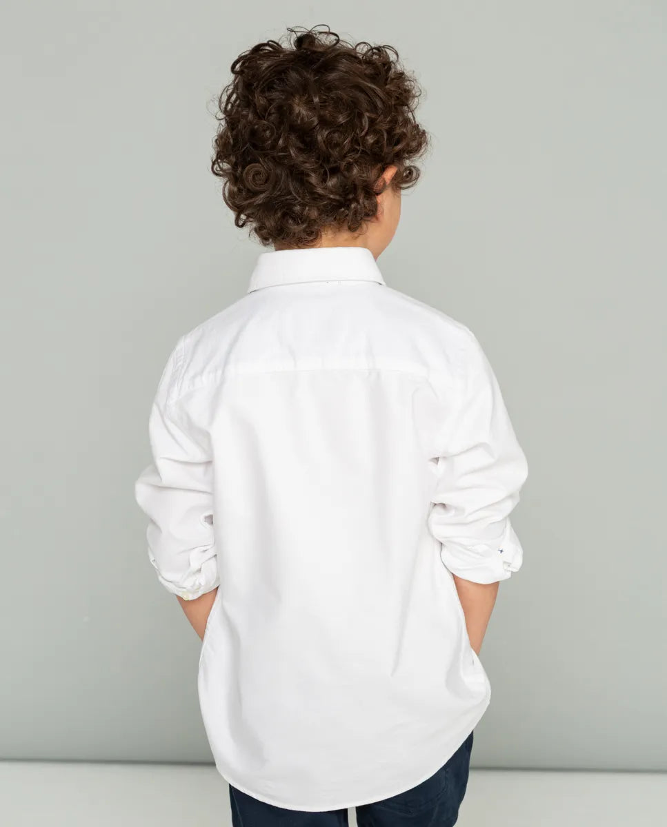 Camisa de niño oxford blanca