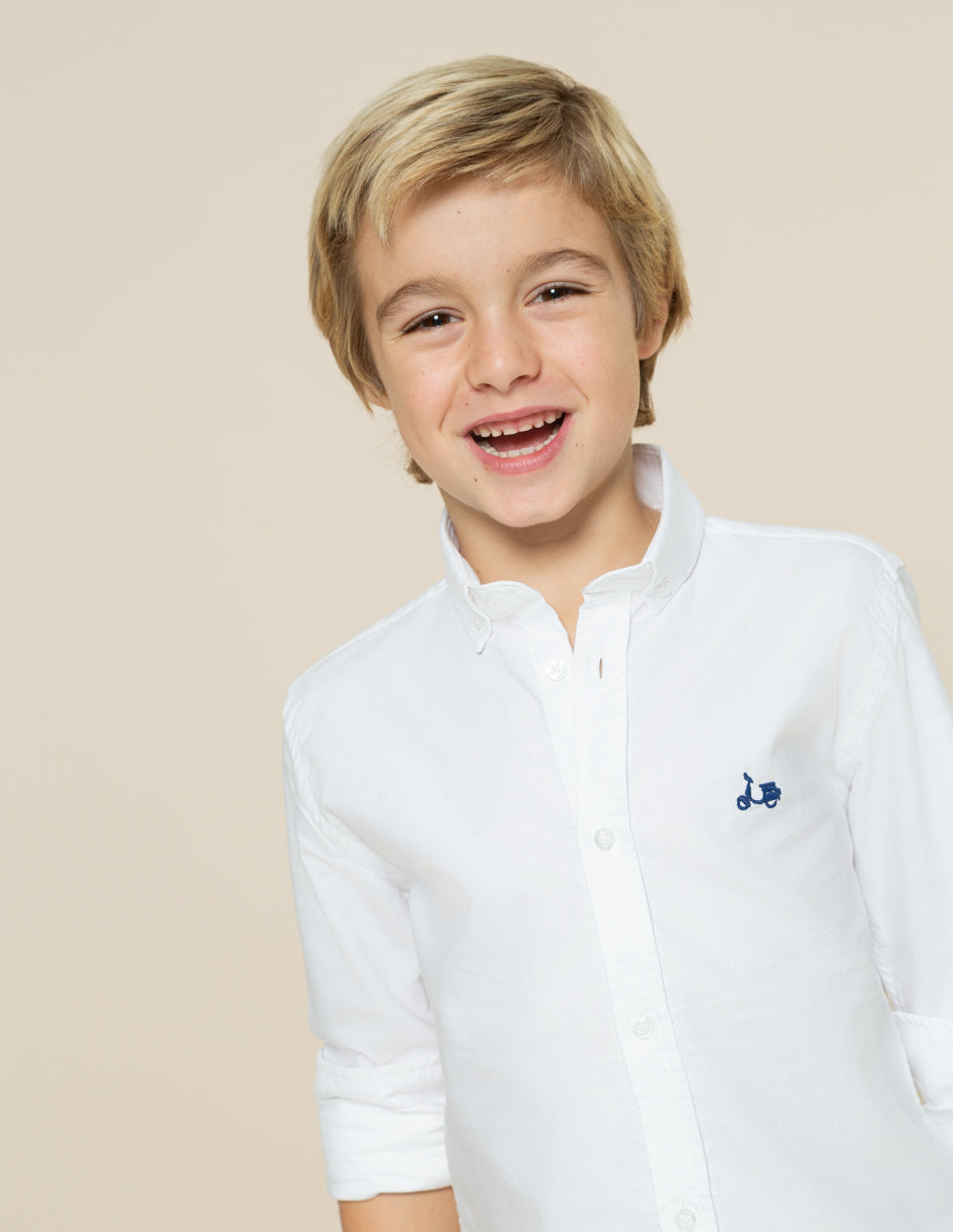 Camisa niño oxford blanco