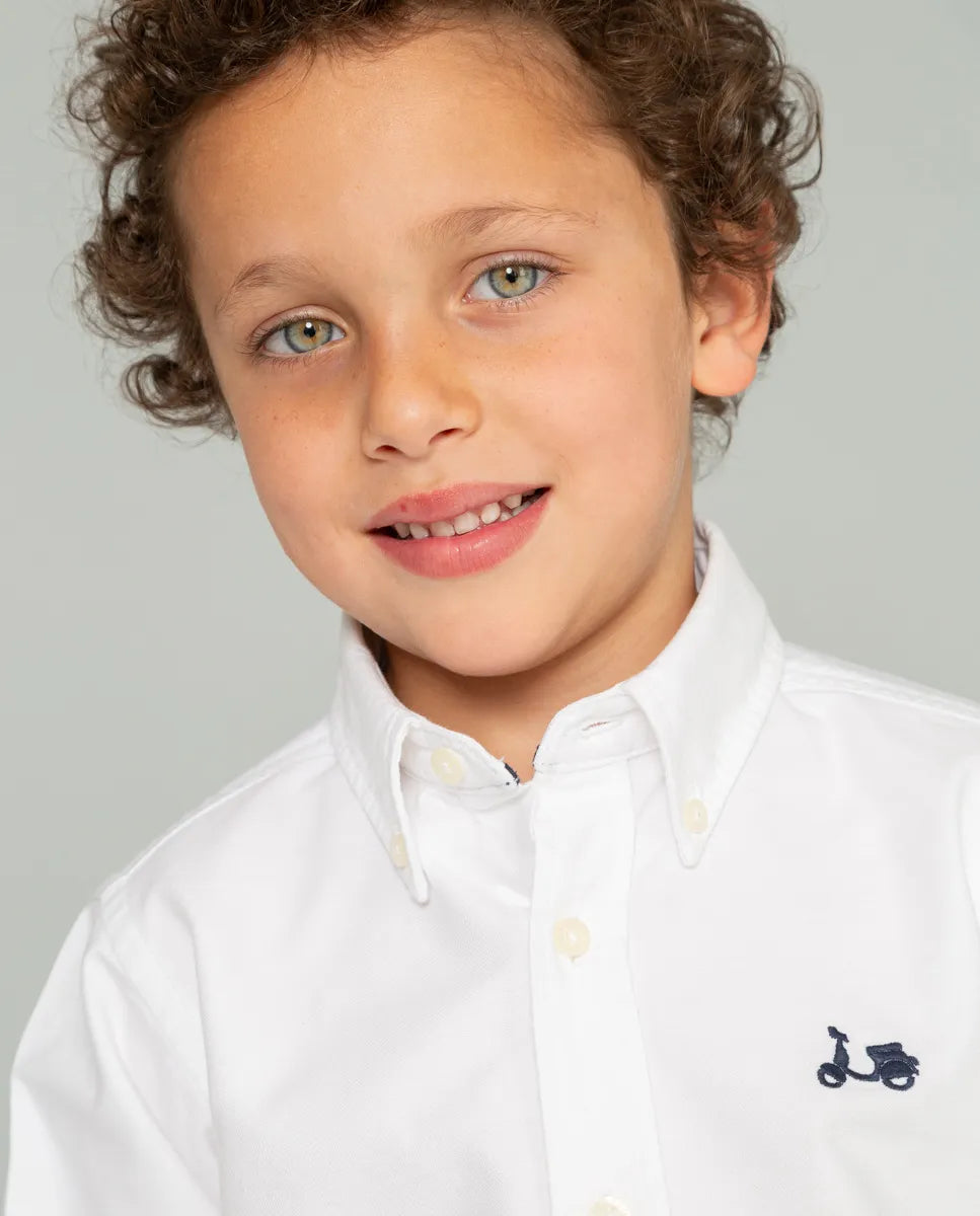 Camisa de niño oxford blanca