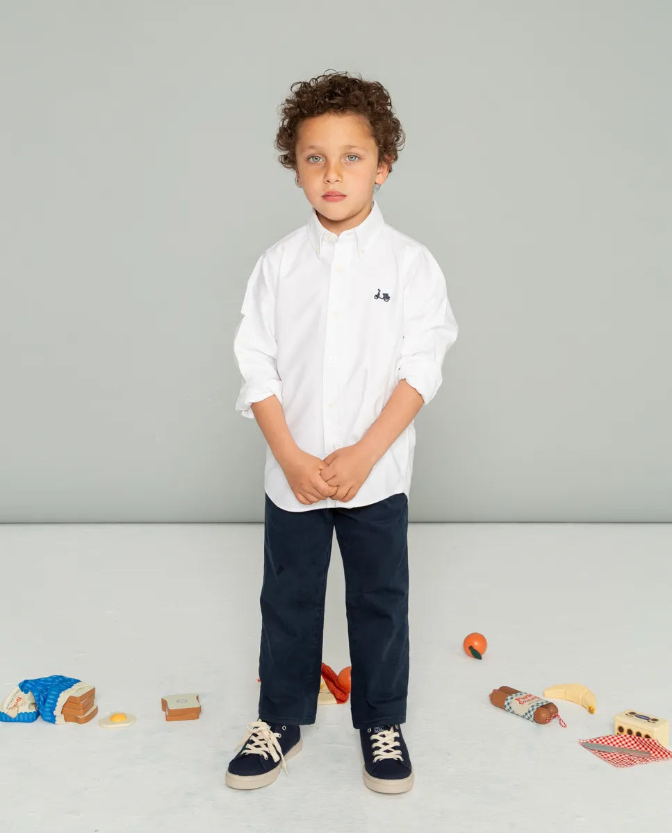 Camisa de niño oxford blanca