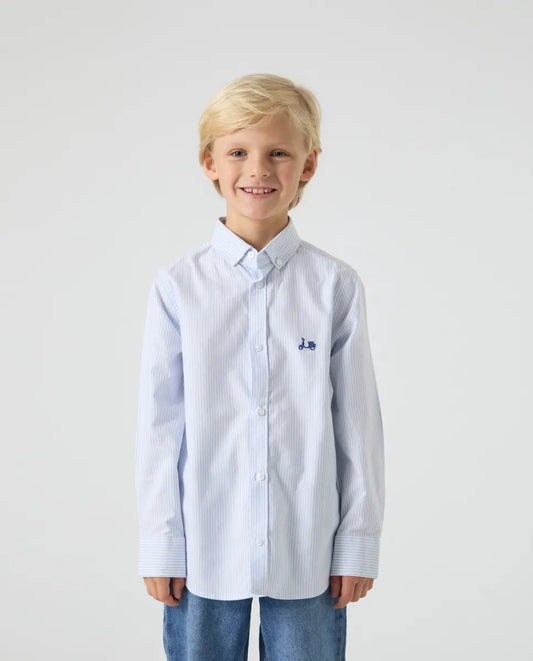 Camisa niño Oxford stripes azul