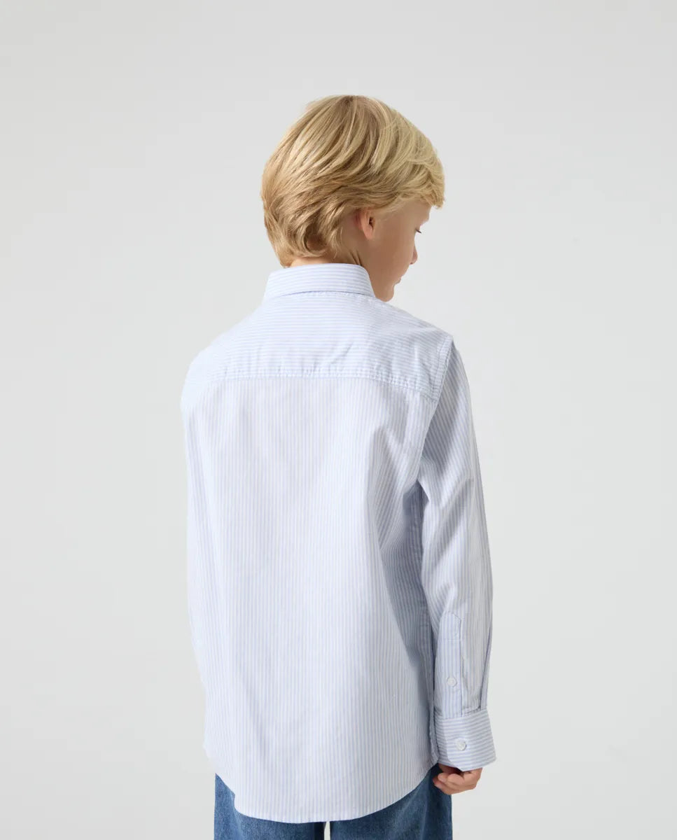 Camisa niño Oxford stripes azul