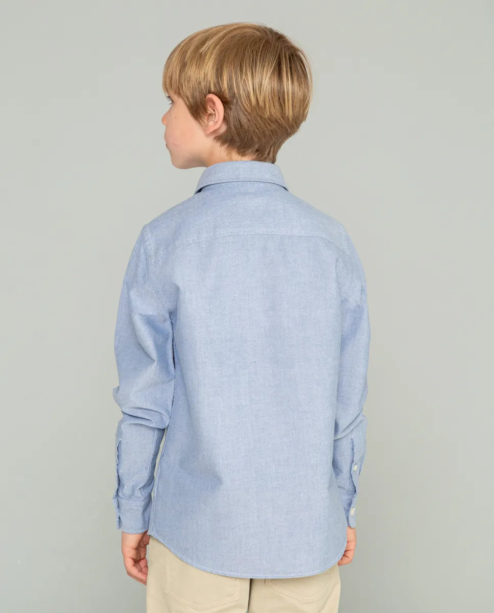 Camisa de niño oxford azul