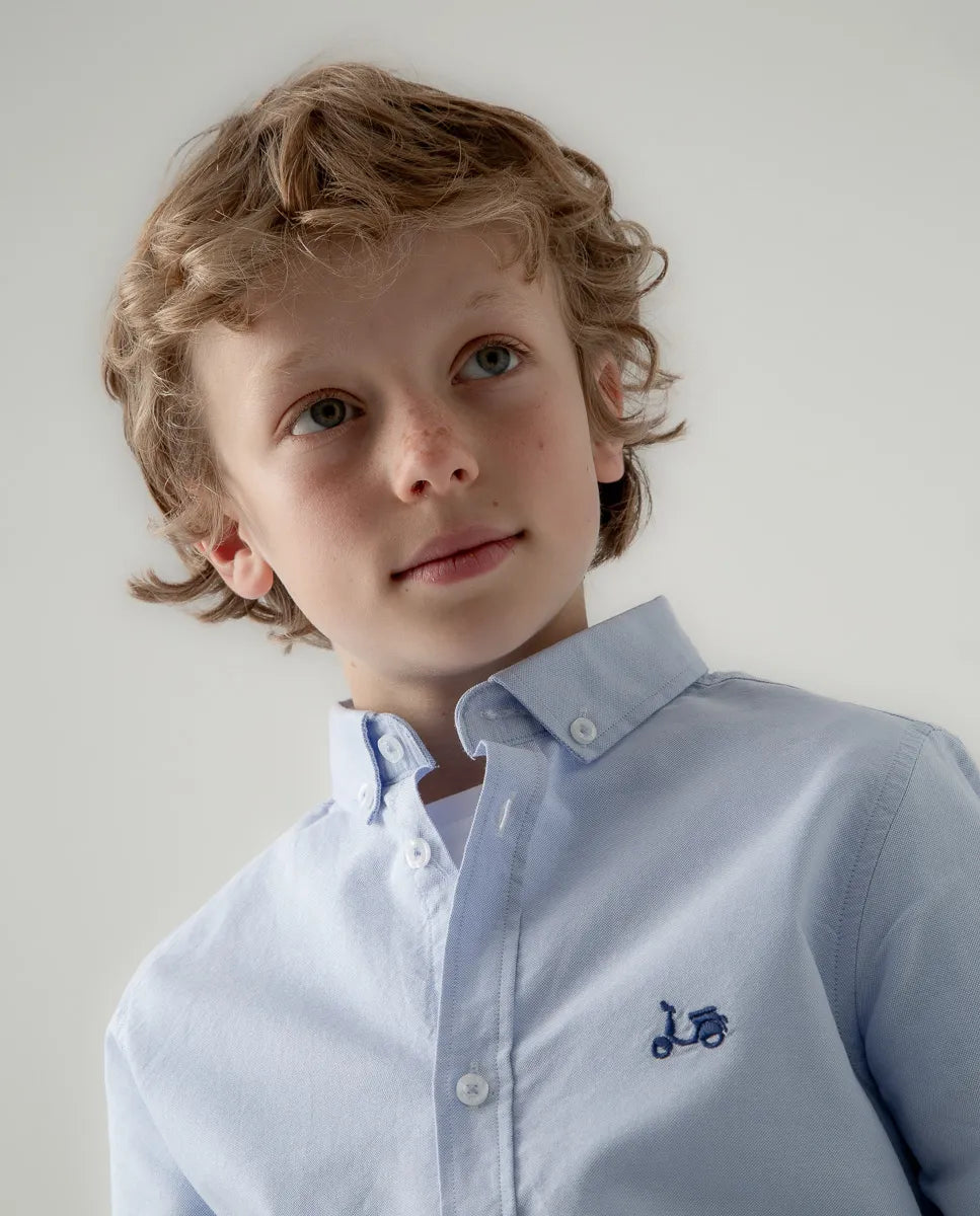 Camisa niño oxford celeste | SCOTTA