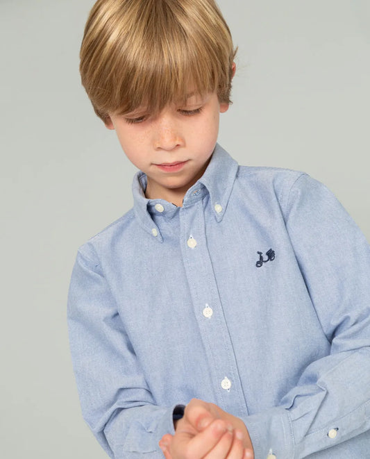 Camisa de niño oxford azul
