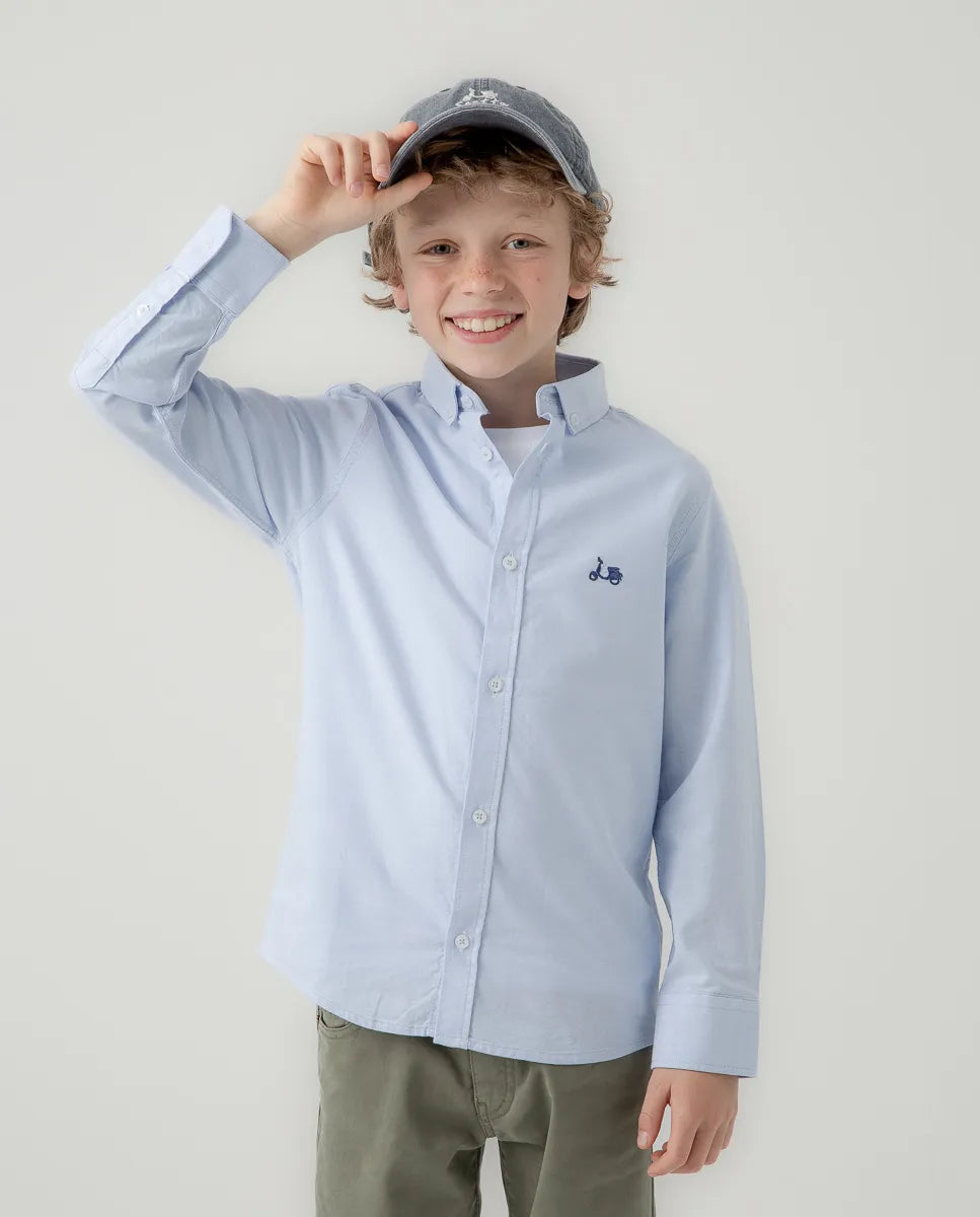 Camisa niño oxford celeste | SCOTTA
