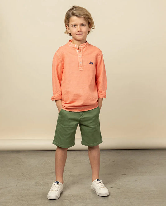 Camisa niño polera mao lissome li-co coral flúor